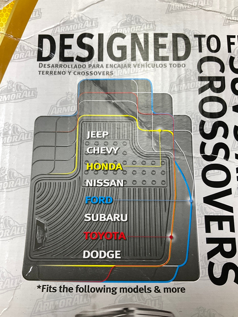 Armor All 78993 Black SUV / Crossover Rubber Floor Mats - Trim To Fit