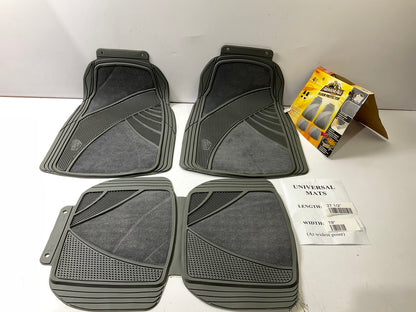 ArmorAll 79970 Gray 4-Piece Rubber Carpet Car Floor Mats - UNIVERSAL TRIM TO FIT