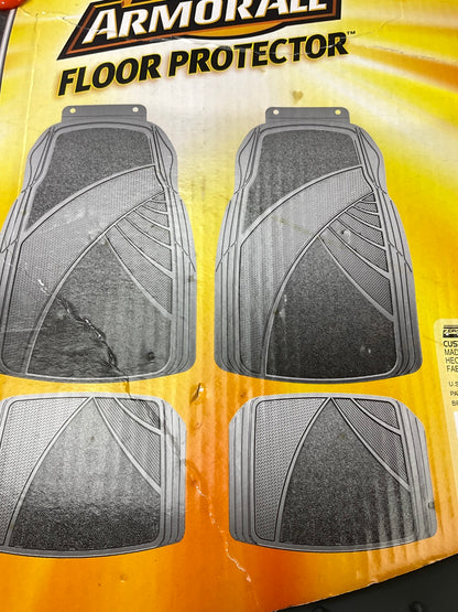 ArmorAll 79970 Gray 4-Piece Rubber Carpet Car Floor Mats - UNIVERSAL TRIM TO FIT