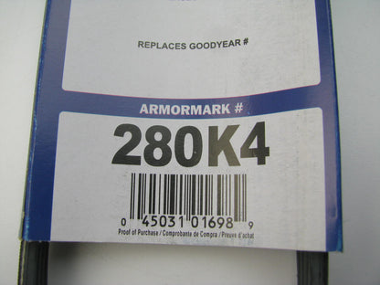 Armormark 280K4 Serpentine Belt - 0.57'' X 28.75'' - 4 Ribs