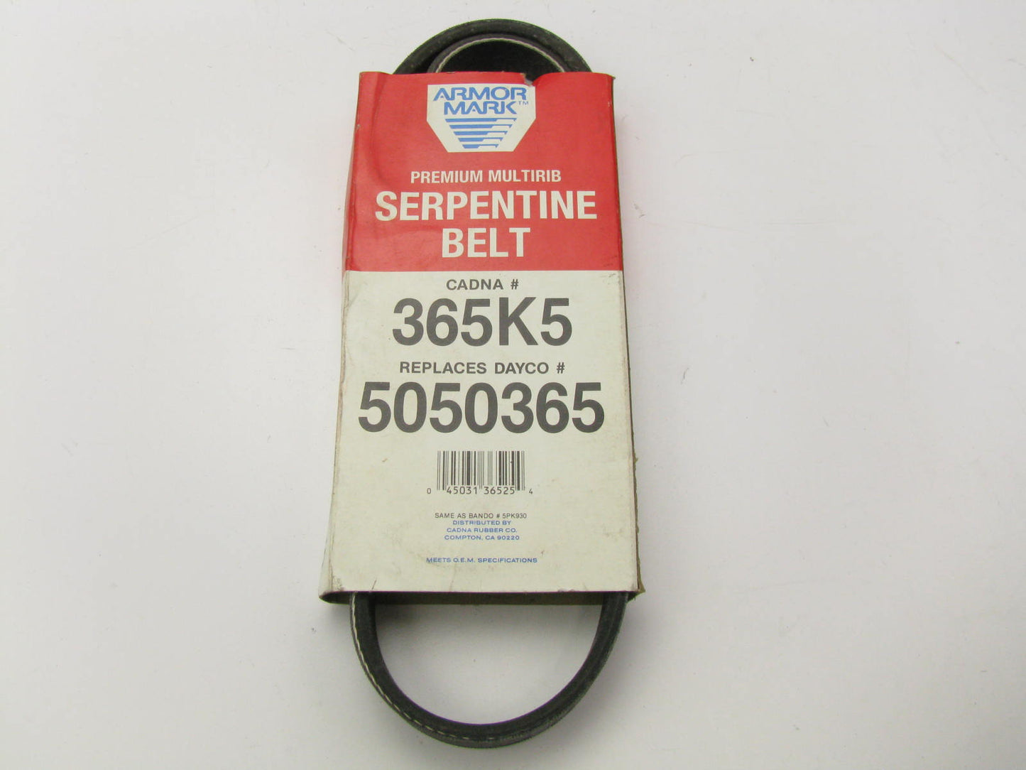 Armormark 365K5 Serpentine Belt - 0.69'' X 37.00'' - 5 Ribs