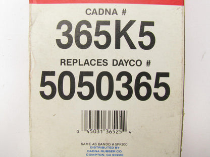 Armormark 365K5 Serpentine Belt - 0.69'' X 37.00'' - 5 Ribs