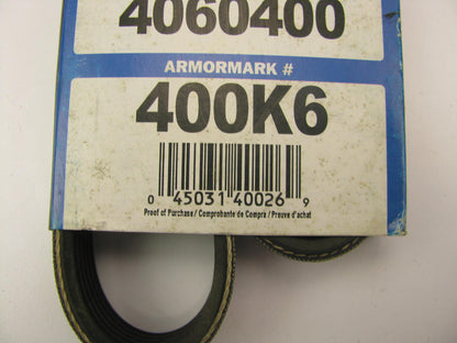 Armormark 400K6 Serpentine Belt - 0.84'' X 40.50'' - 6 Ribs