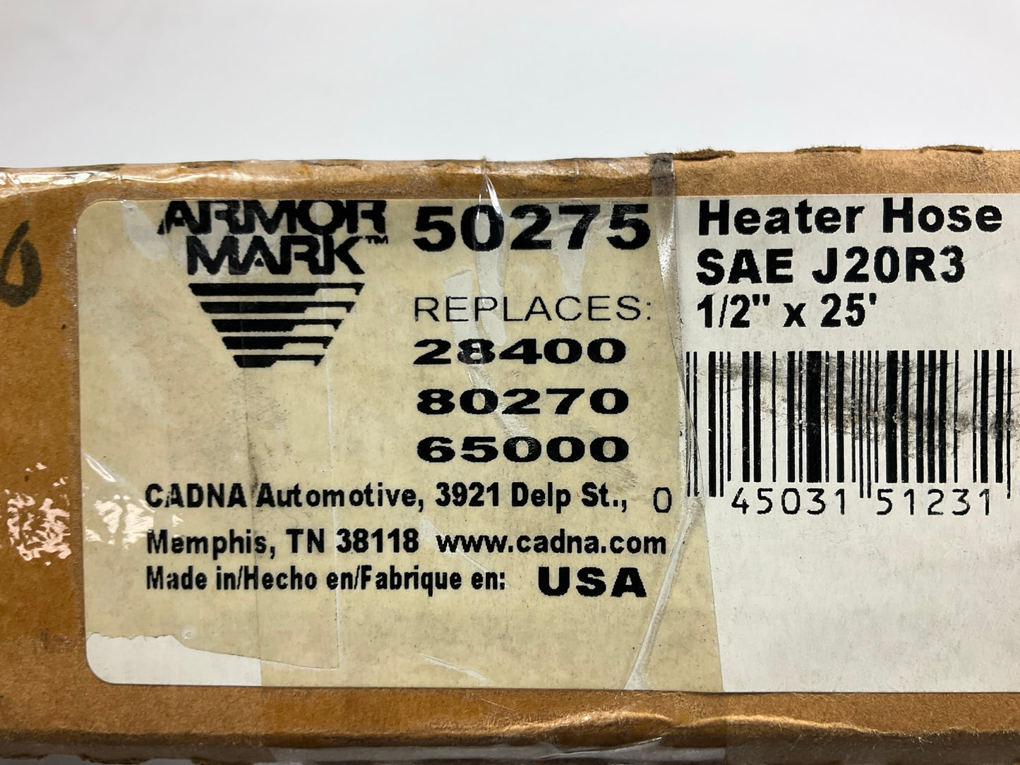 24 FEET - Armormark 50275 Heater Hose 1/2'' ID, SAE J20R3, MADE IN USA