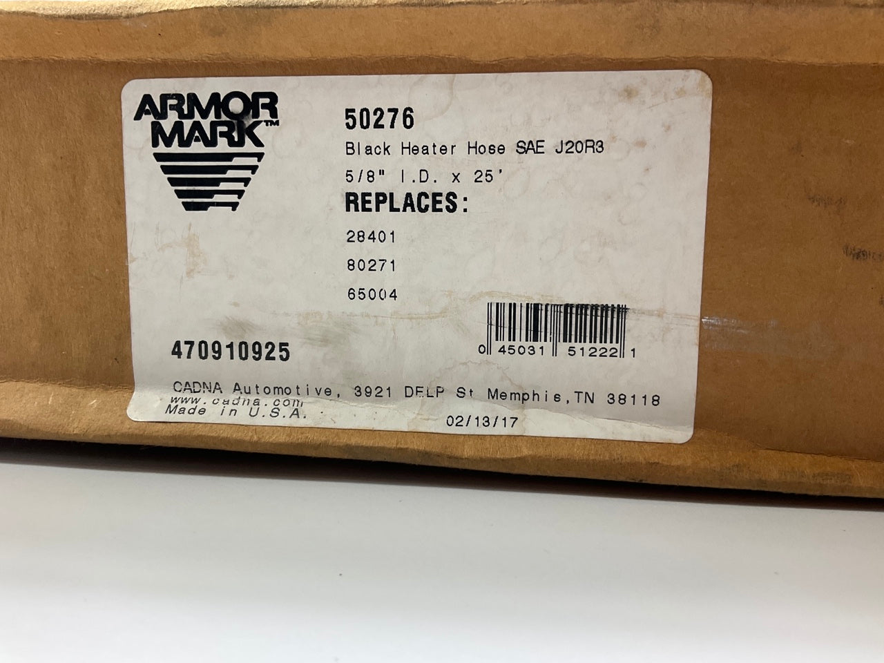 22 FEET - Armormark 50276 5/8'' SAE J20R3 Heater Hose