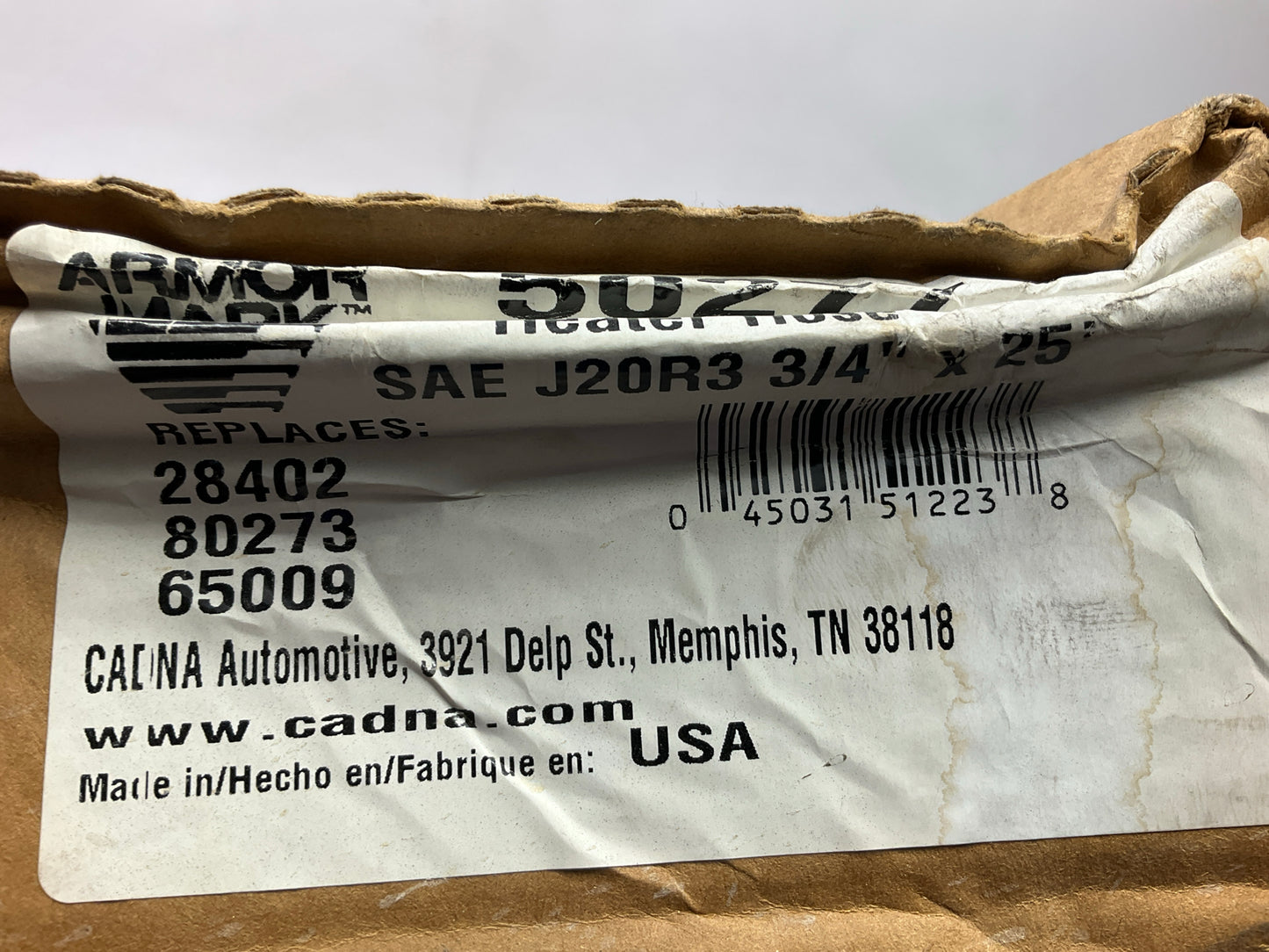 18 FEET Armormark 50277 Black HVAC Heater Hose, SAE J20R3 - 3/4'' ID WP 4.3 BAR