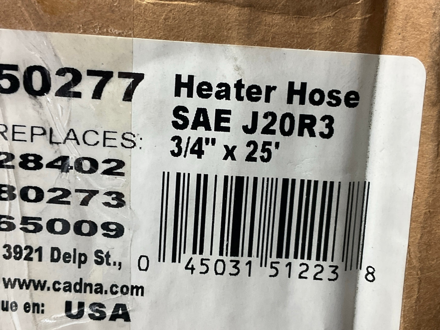 23 FEET ONLY - Armormark 50277 Black HVAC Heater Hose, SAE J20R3 - 3/4'' ID