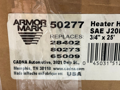 23 FEET ONLY - Armormark 50277 Black HVAC Heater Hose, SAE J20R3 - 3/4'' ID