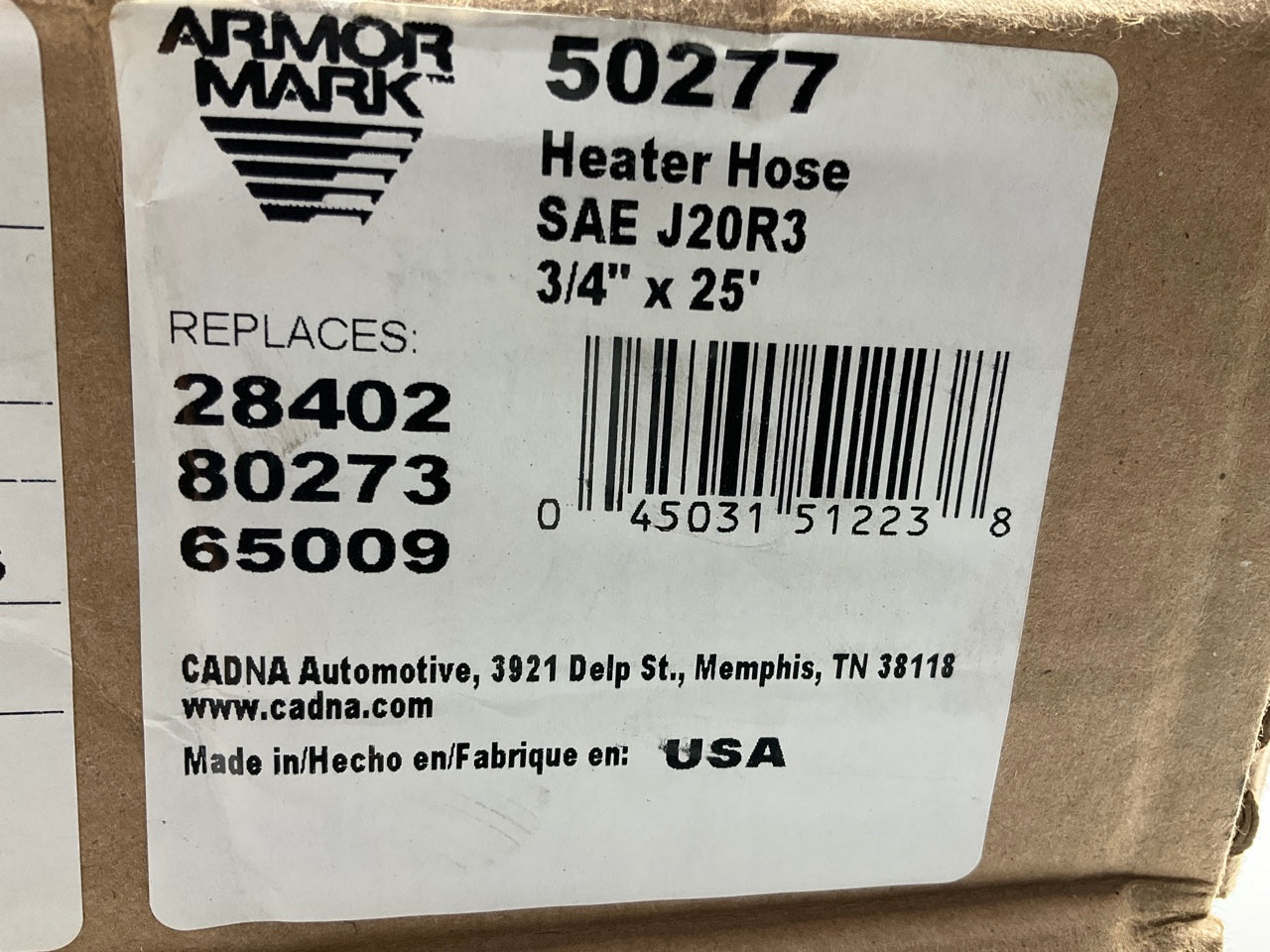 25 FEET Armormark 50277 Black HVAC Heater Hose, SAE J20R3 - 3/4'' ID