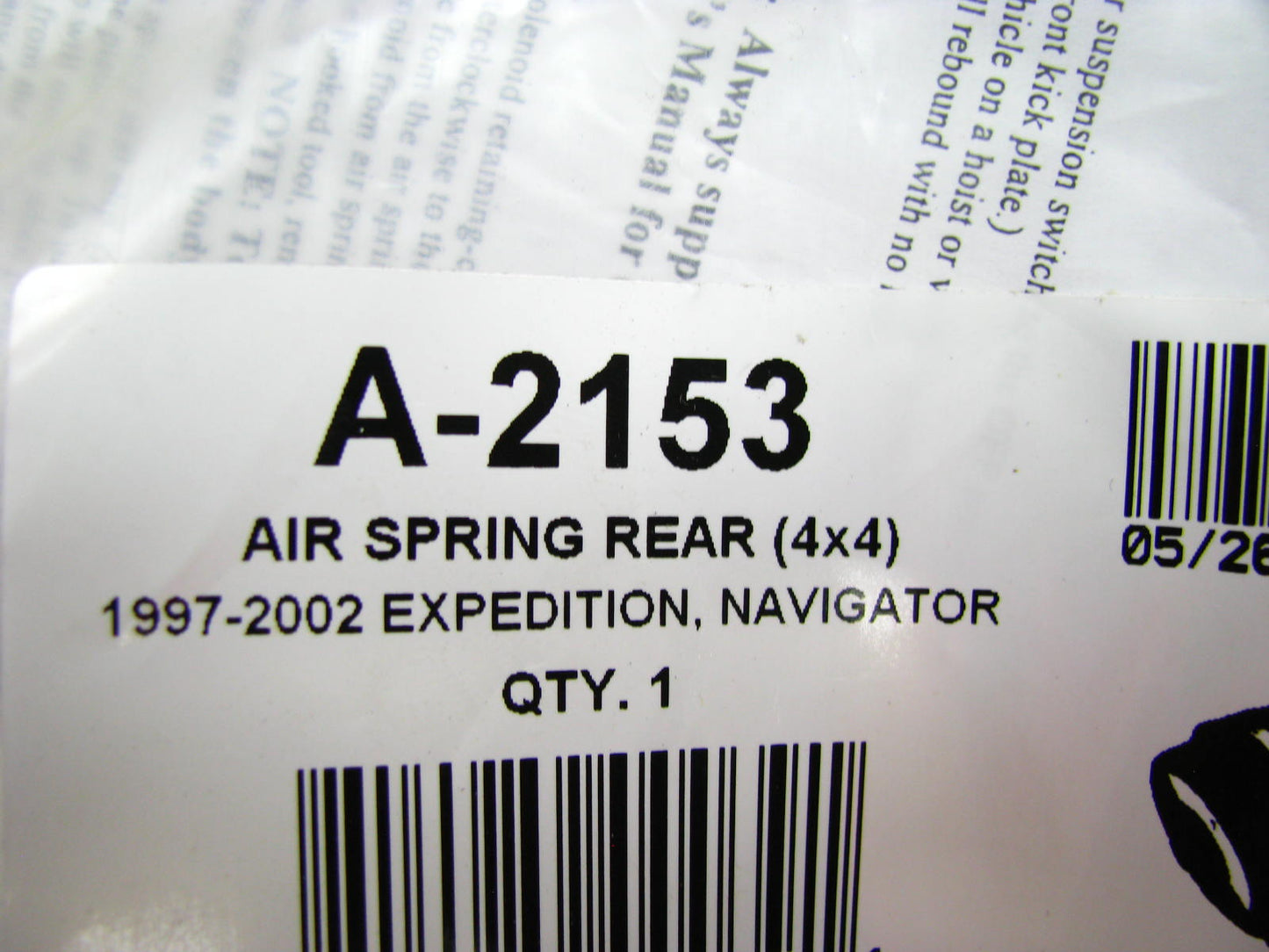 Arnott A-2153 REAR Air Suspension Spring 4WD 97-02 Expedition, 98-02 Navigator