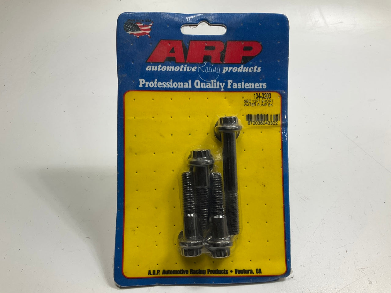 ARP 134-3203 Water Pump Bolt Kit, Chromoly Hex Head For 262-400 SBC SWP