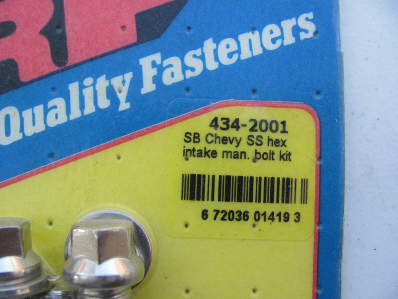 ARP 434-2001 Intake Bolt Set Polished Stainless Hex, 3/8-16x1'' Chevy SBC 350-400