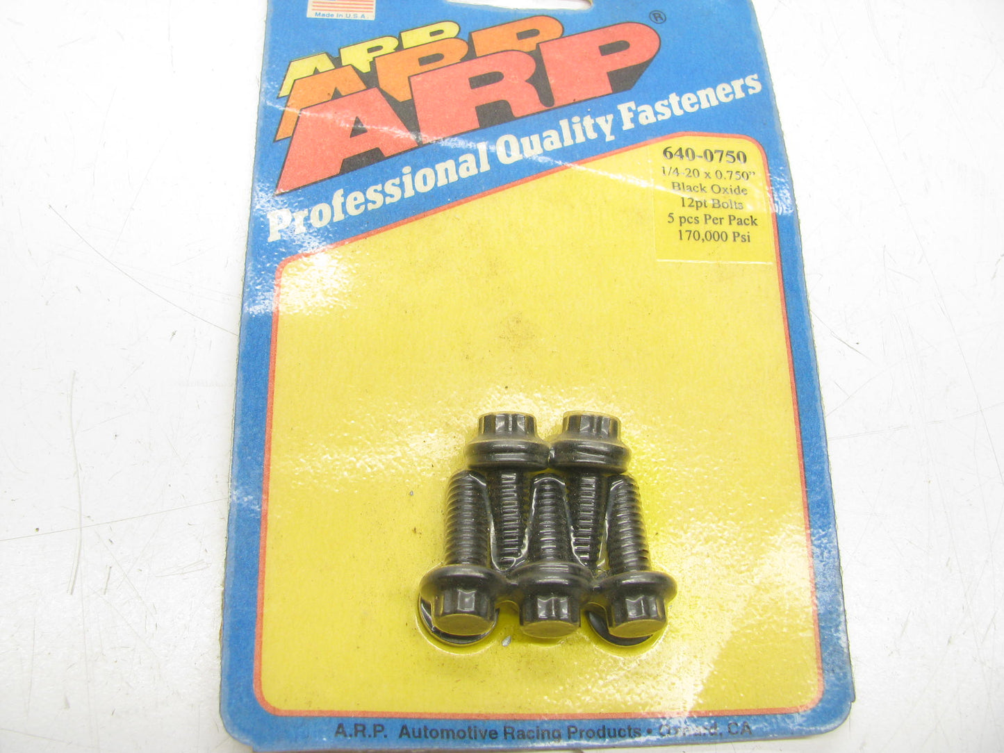 1/4-20 X 0.750 12pt Black Oxide Bolts Arp 640-0750
