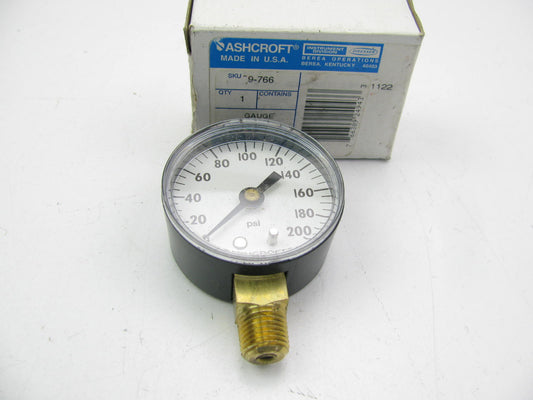 Ashcroft 20W1005PH 200 PSI Pressure Gauge White 2 Inch Dial 1/4 NPT