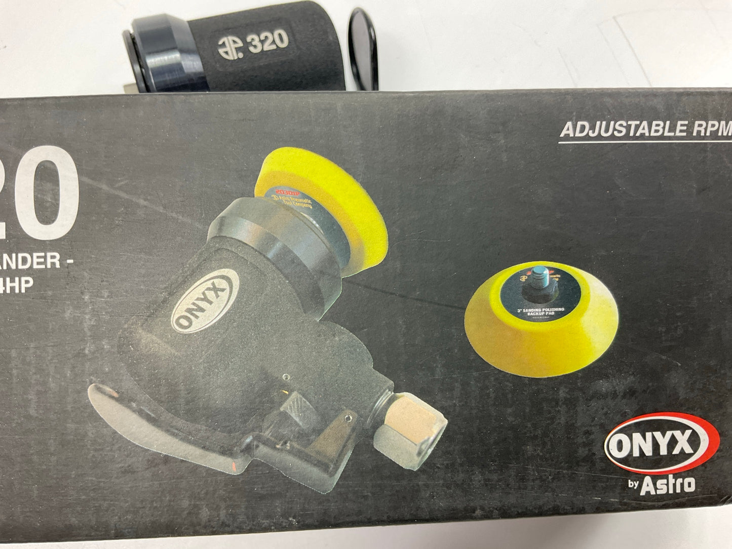 Astro Pneumatic 320 ONYX Micro 2'' Air Sander - Hook & Loop - 0.4HP