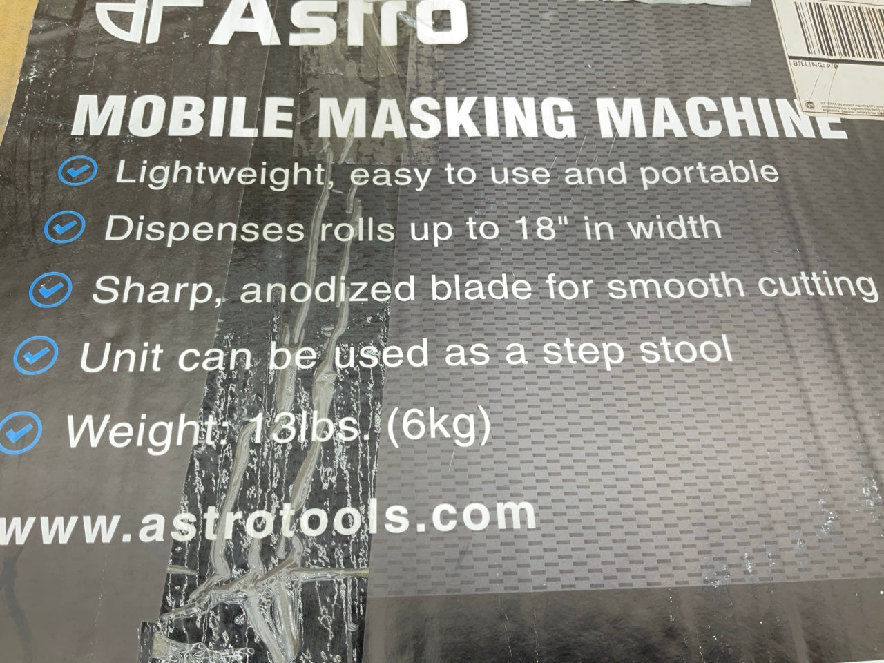 Astro Pneumatic 4577 Mobile Step Masking Machine, 18'' Roll Capacity, 220 Lb