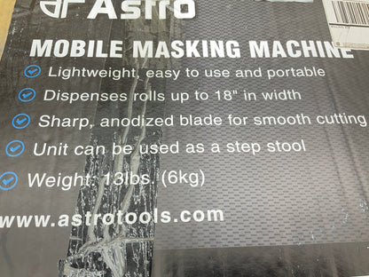 Astro Pneumatic 4577 Mobile Step Masking Machine, 18'' Roll Capacity, 220 Lb