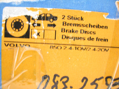 (2) ATE 426101 Front Disc Brake Rotor For 1993 Volvo 850