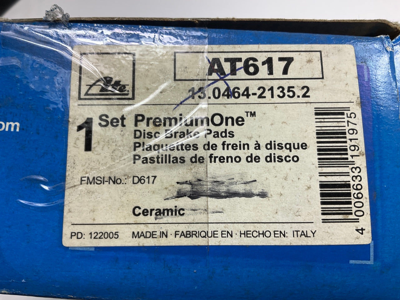 ATE AT617 FRONT PremiumOne Ceramic Disc Brake Pads For 1994-99 Acura Integra