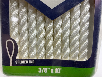 Attwood 11711-7 Premium 3/8'' D X 10' L White Nylon 3-Strand Twisted Dock Line