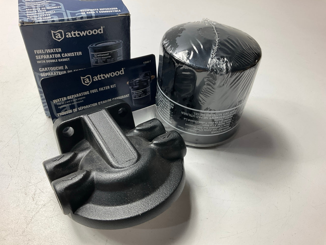 MISSING PLUG Attwood 11840-7 Universal 10-Micron Fuel/Water Separator Filter Kit