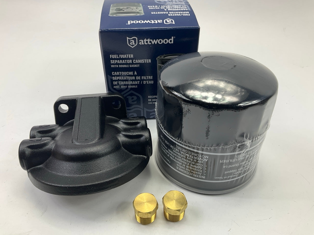Attwood 11840-7 Universal 10-Micron Fuel/Water Separator Filter Kit With Double