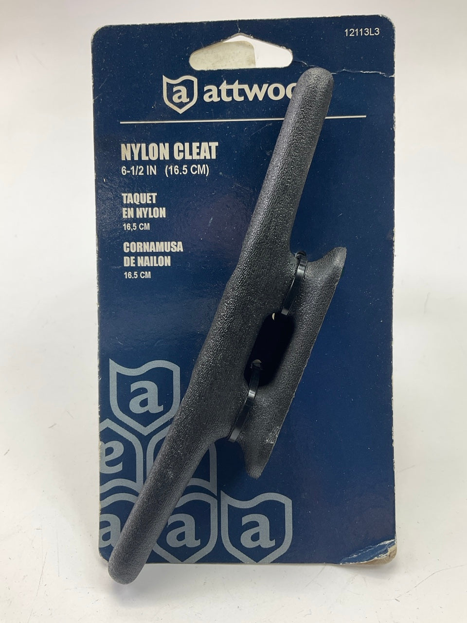 Attwood 12113L3 Nylon 6.5-Inch Marine Dock Cleat, Black
