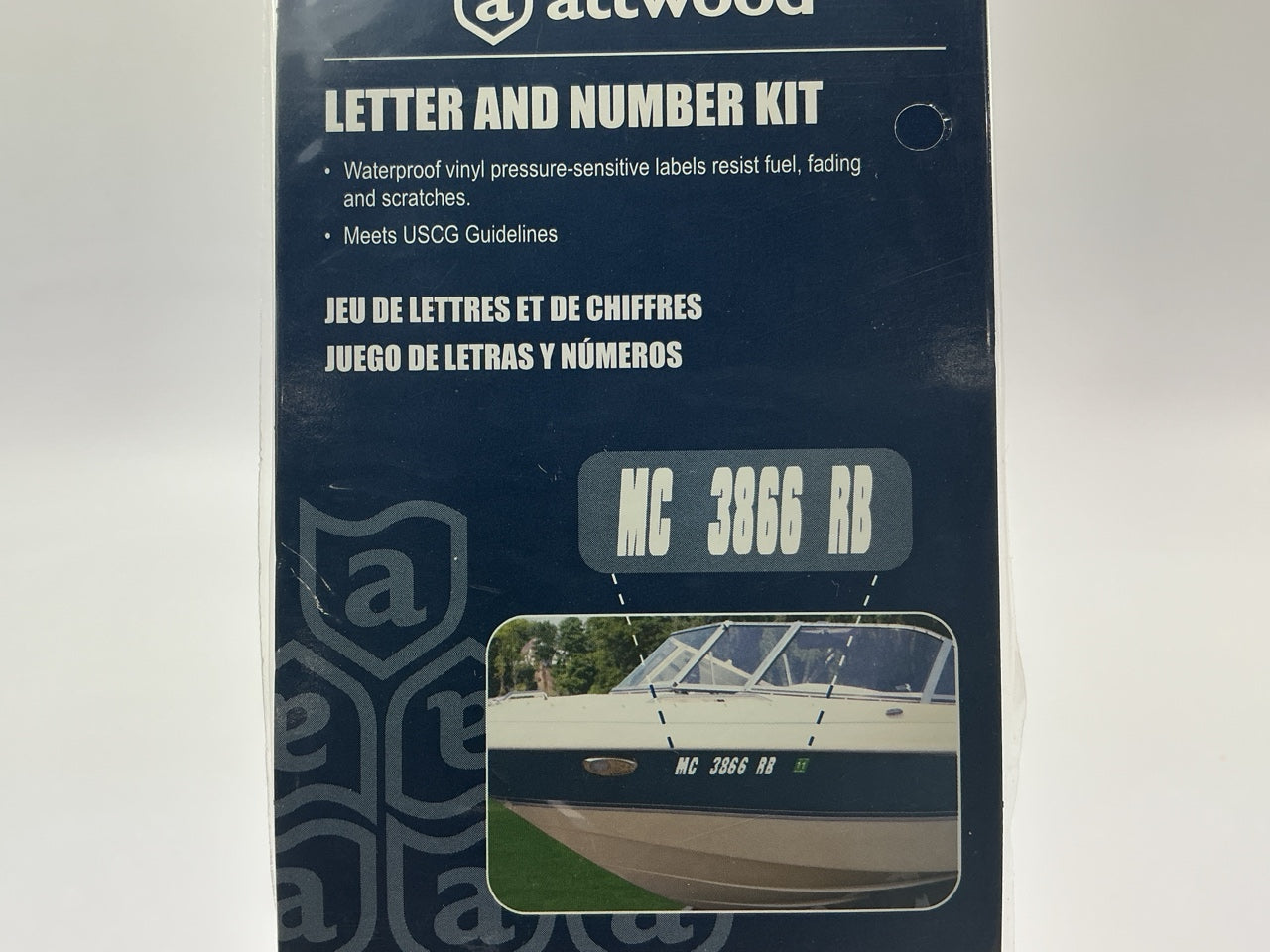 Attwood 14142-7 Boat Registration Letter & Number Kit Black 3'' Vinyl Labels