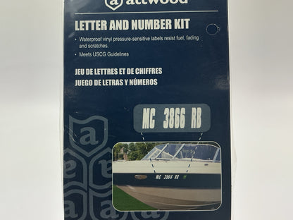Attwood 14142-7 Boat Registration Letter & Number Kit Black 3'' Vinyl Labels