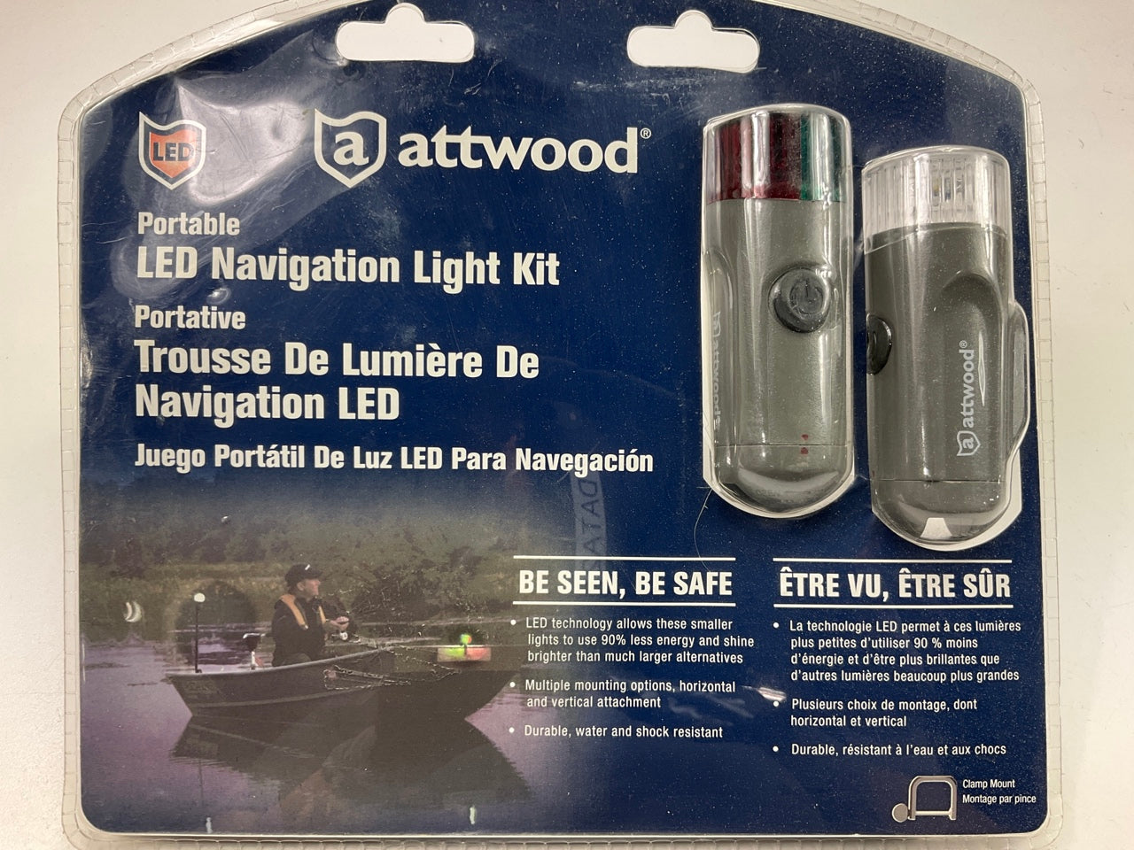 Attwood 14180-7 LED Bow Stern Portable LED Light Kit, AAA Cell Battery Power