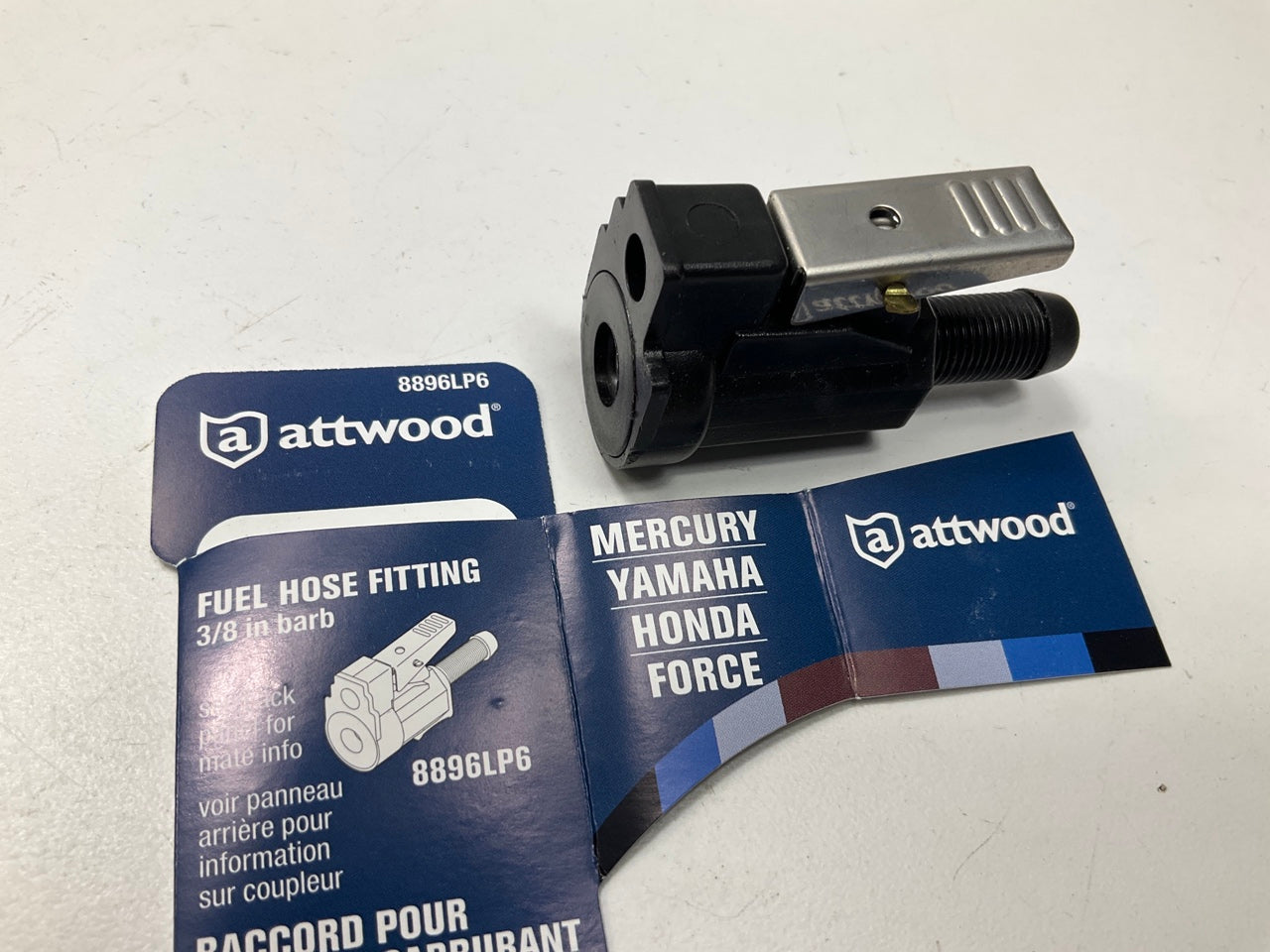 Attwood 8896LP6 Mercury/Yamaha Female Hose Engine Fuel Tank Fitting - 3/8'' Barb