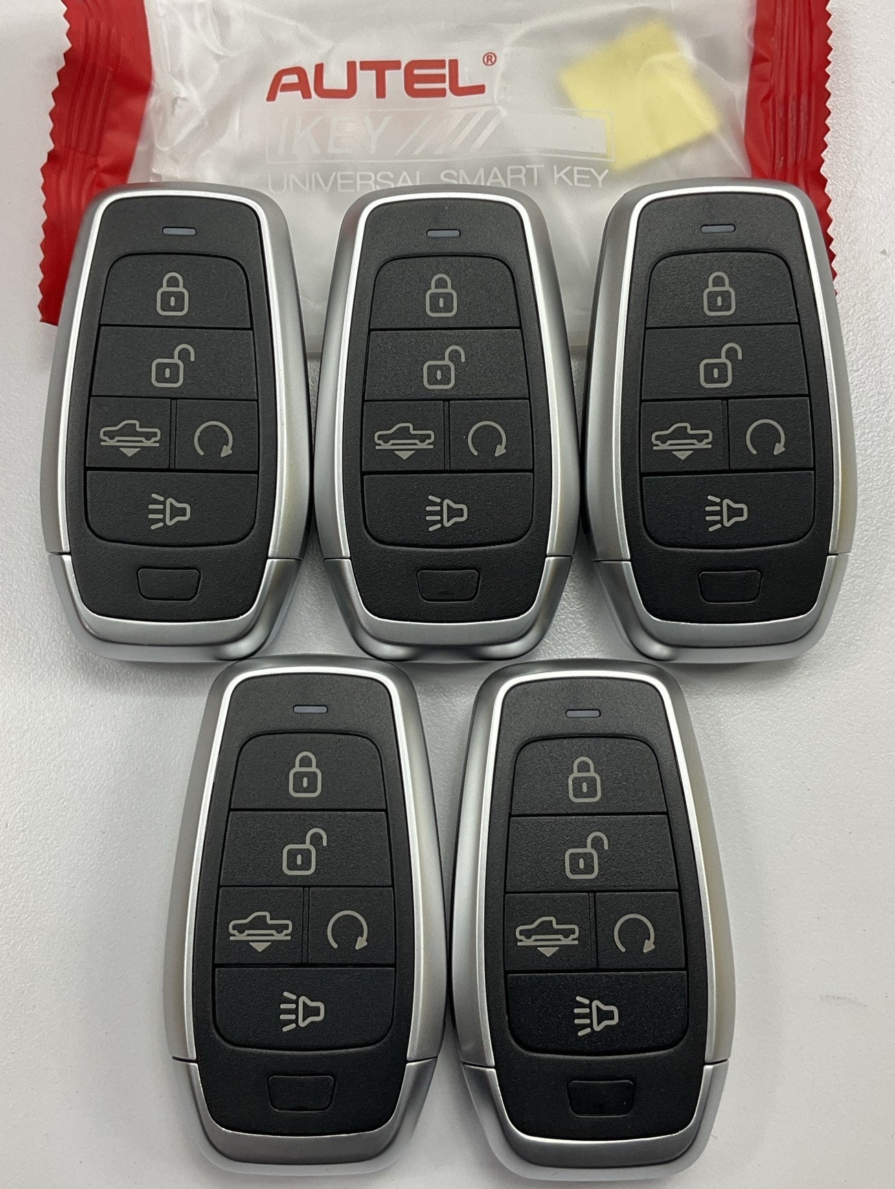 (5) Autel IKEYAT5PRA Ikey Universal Smart Key Standard 5 Button Remote Key Fob