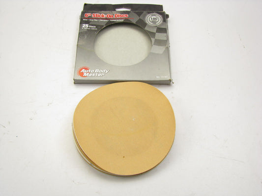 (25) Auto Body Master 13180 6'' Sanding Filing Grinding Abrasive Discs 180 Grit