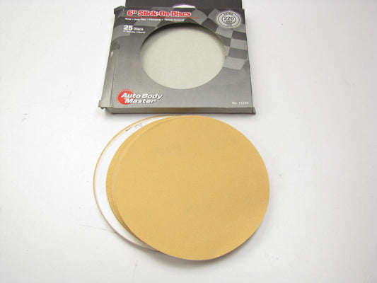 (25 PCS) Autobody Master 13220 Anti-Clog 5'' Stick-On Sanding Discs 220 Grit