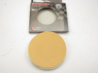 (25) Auto Body Master 14120 5'' Stick On Sanding  Discs 120 Grit