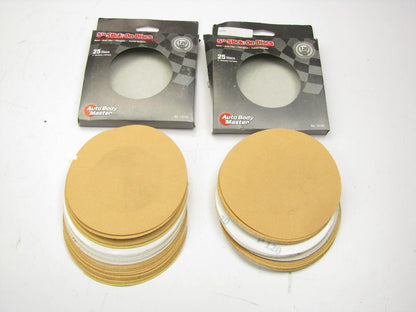 (50) Discs - Autobody Master 14120, 5'' 120 Grit Stick-On Sanding Discs, 2 Packs