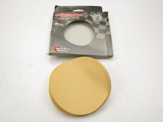 (25) Auto Body Master 14180 5'' Sanding Filing Grinding Abrasive Discs 180 Grit