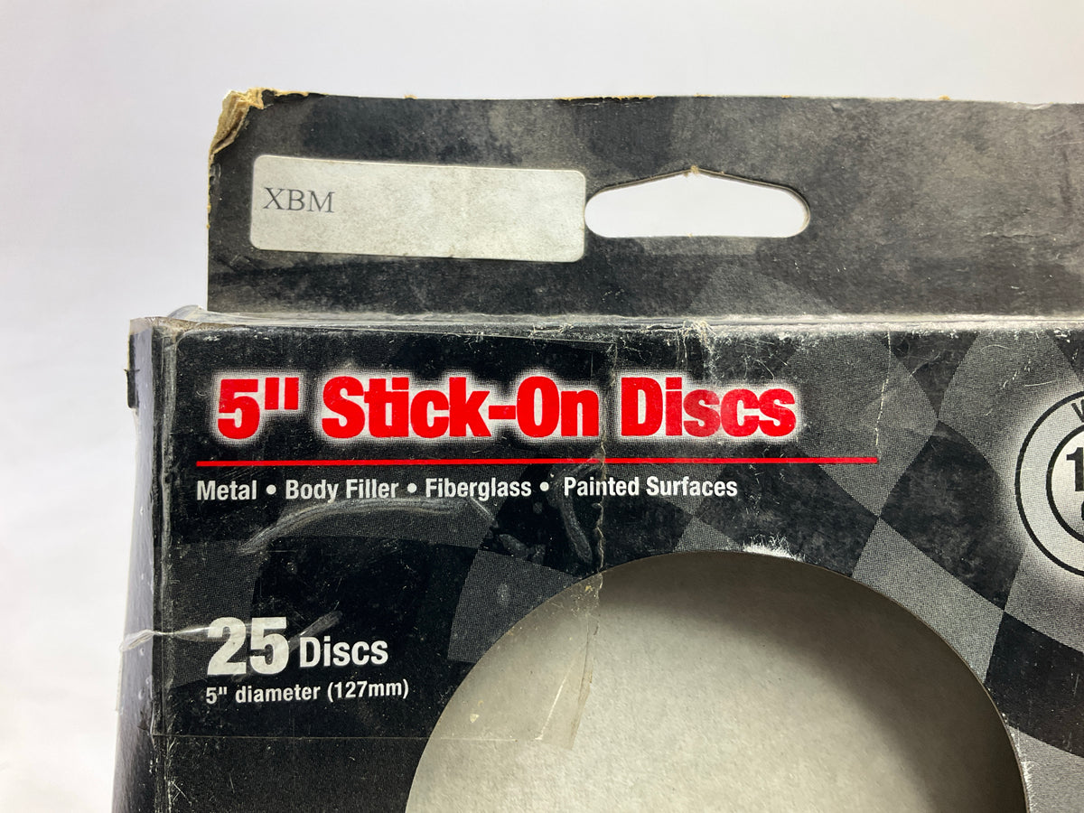Auto Body Master 14180 5'' Stick-on Sanding Disc, 180 Grit, 50 Discs Total