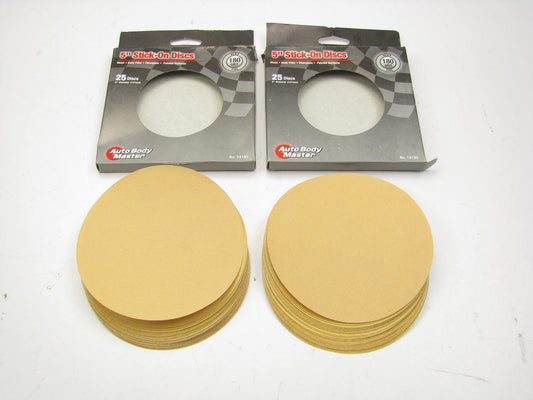 50 Discs Total - Autobody Master 14180, 5'' Stick-on Sanding Disc, 180 Gri