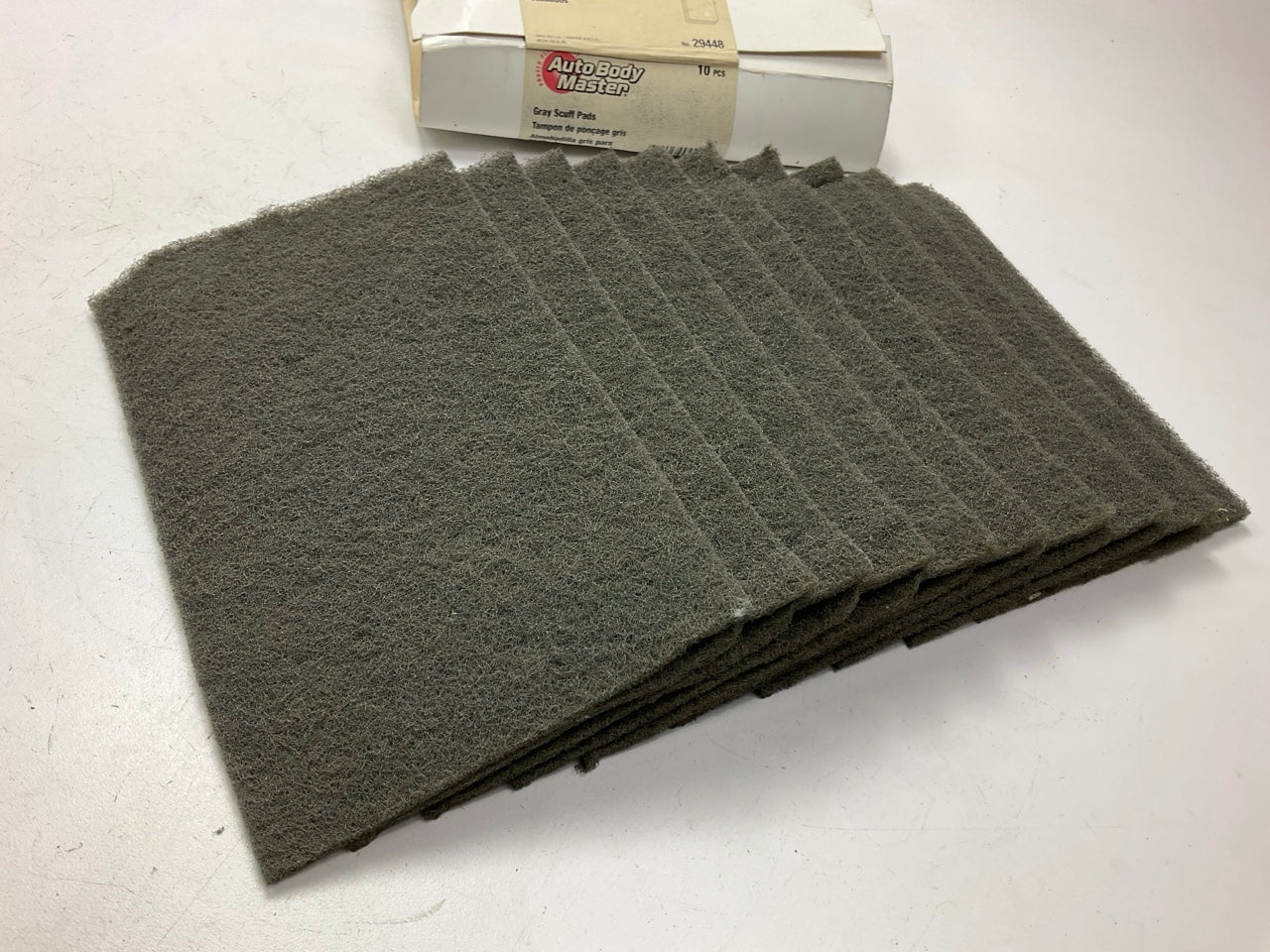 10 Pack - Auto Body 29448 Gray Ultra-fine Scuff Sanding Surface Prep Pads 9x5.5''
