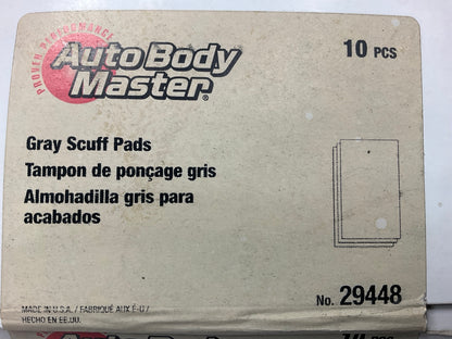 10 Pack - Auto Body 29448 Gray Ultra-fine Scuff Sanding Surface Prep Pads 9x5.5''