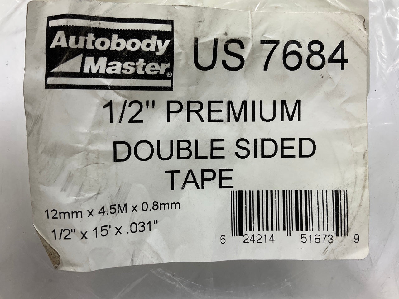 Auto Body Master 7684 Premium Double Sided Attachment Tape 1/2''x 15 Feet 0.031''