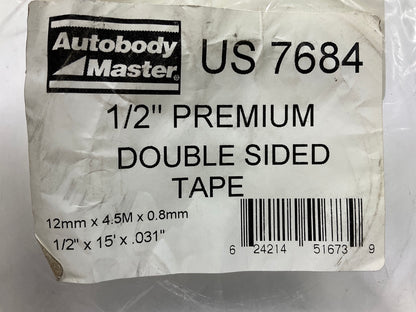 Auto Body Master 7684 Premium Double Sided Attachment Tape 1/2''x 15 Feet 0.031''
