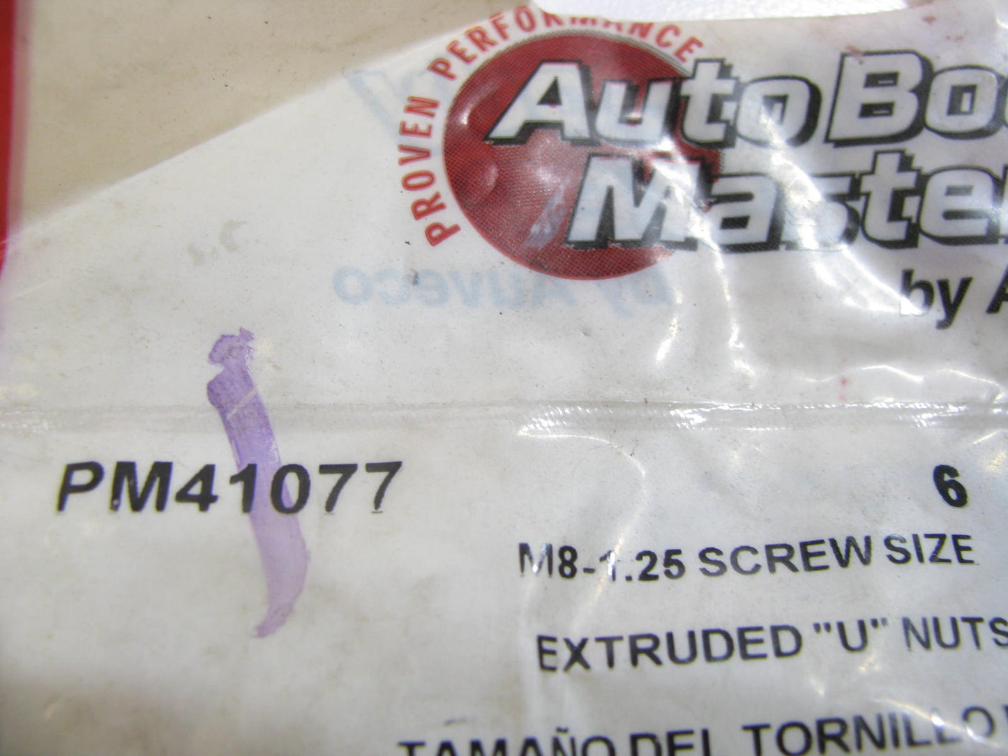 (6) Auto Body Master PM41077 Extruded 'U' Nut M8-1.25 Screw Size .8mm-4mm Range