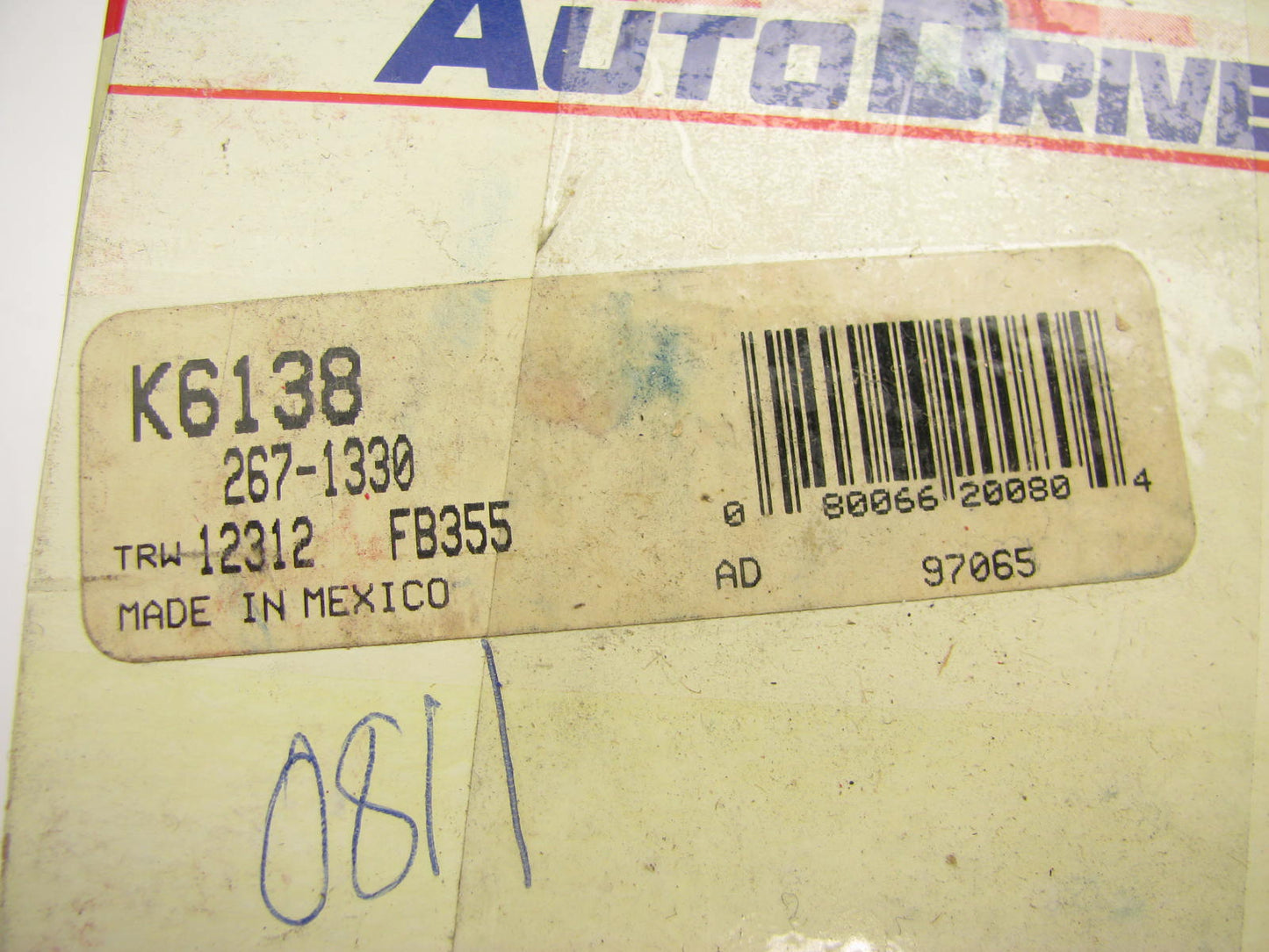 Auto Drive K6138 Suspension Control Arm Bushing Kit - Front Upper