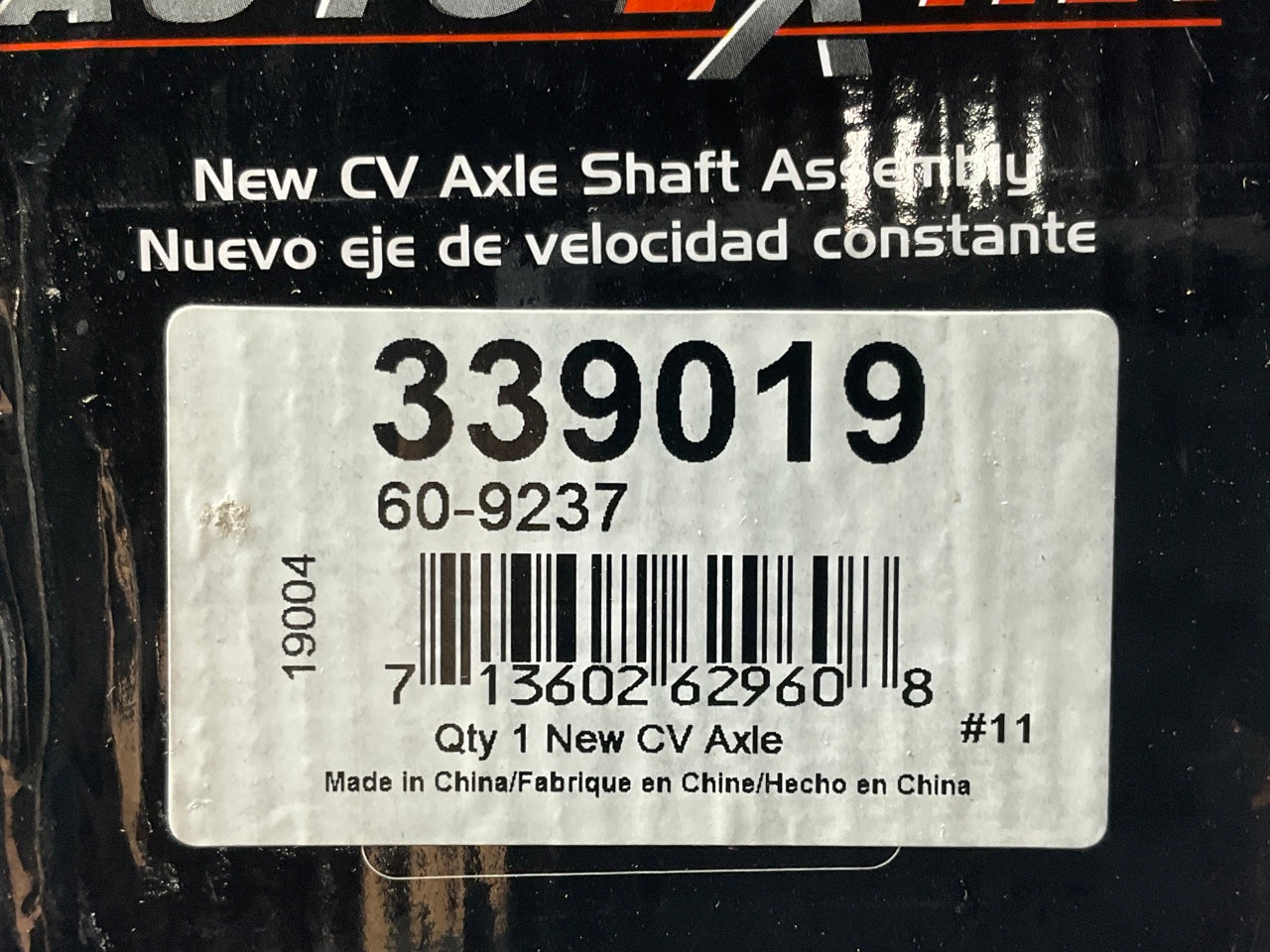 Auto Extra 339019 FRONT RIGHT CV Axle Shaft