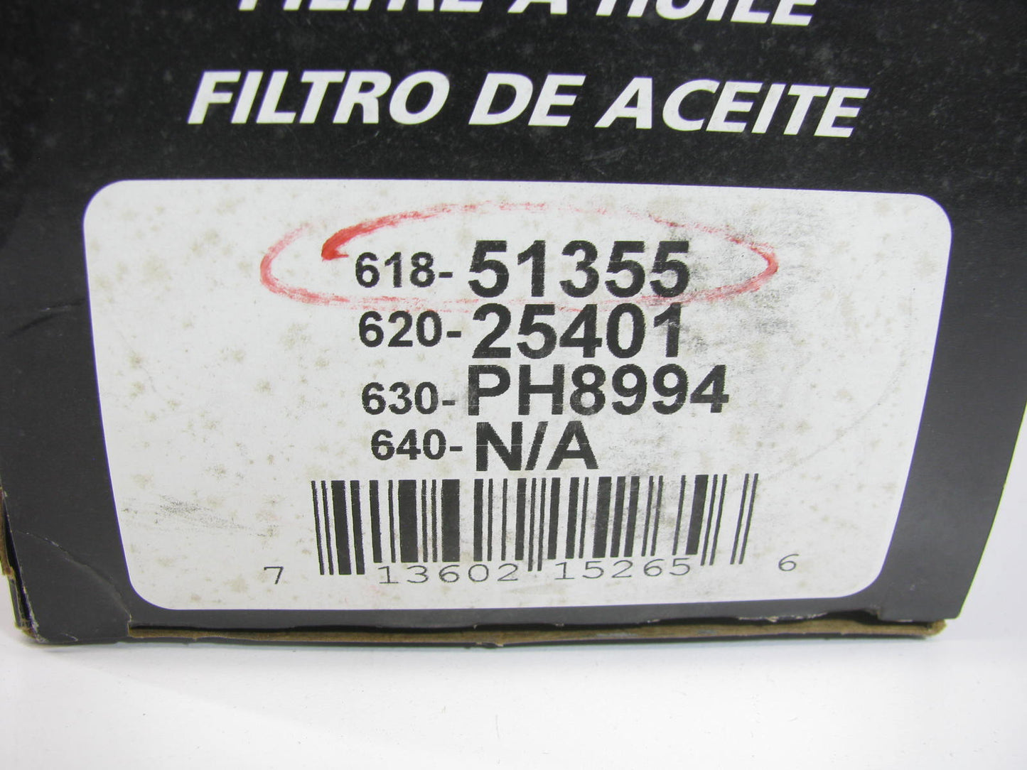 Auto Extra 618-51355 Oil Filter Replaces PH8994 51355 L25401 PH453 LF477