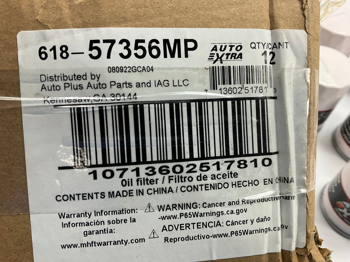 (12) Auto Extra 618-57356MP Engine Oil Filter