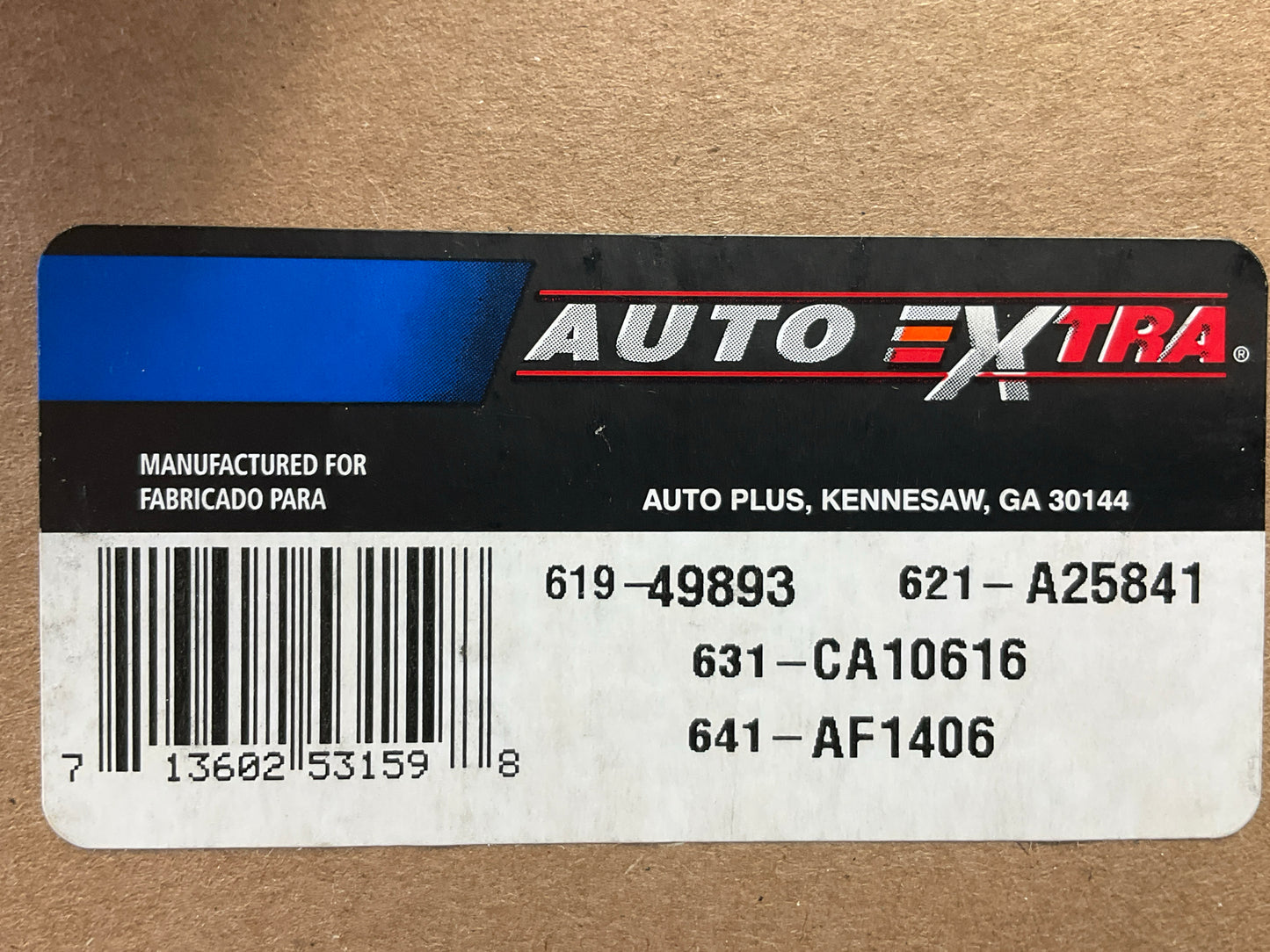 Auto Extra 619-49893 Engine Air Filter