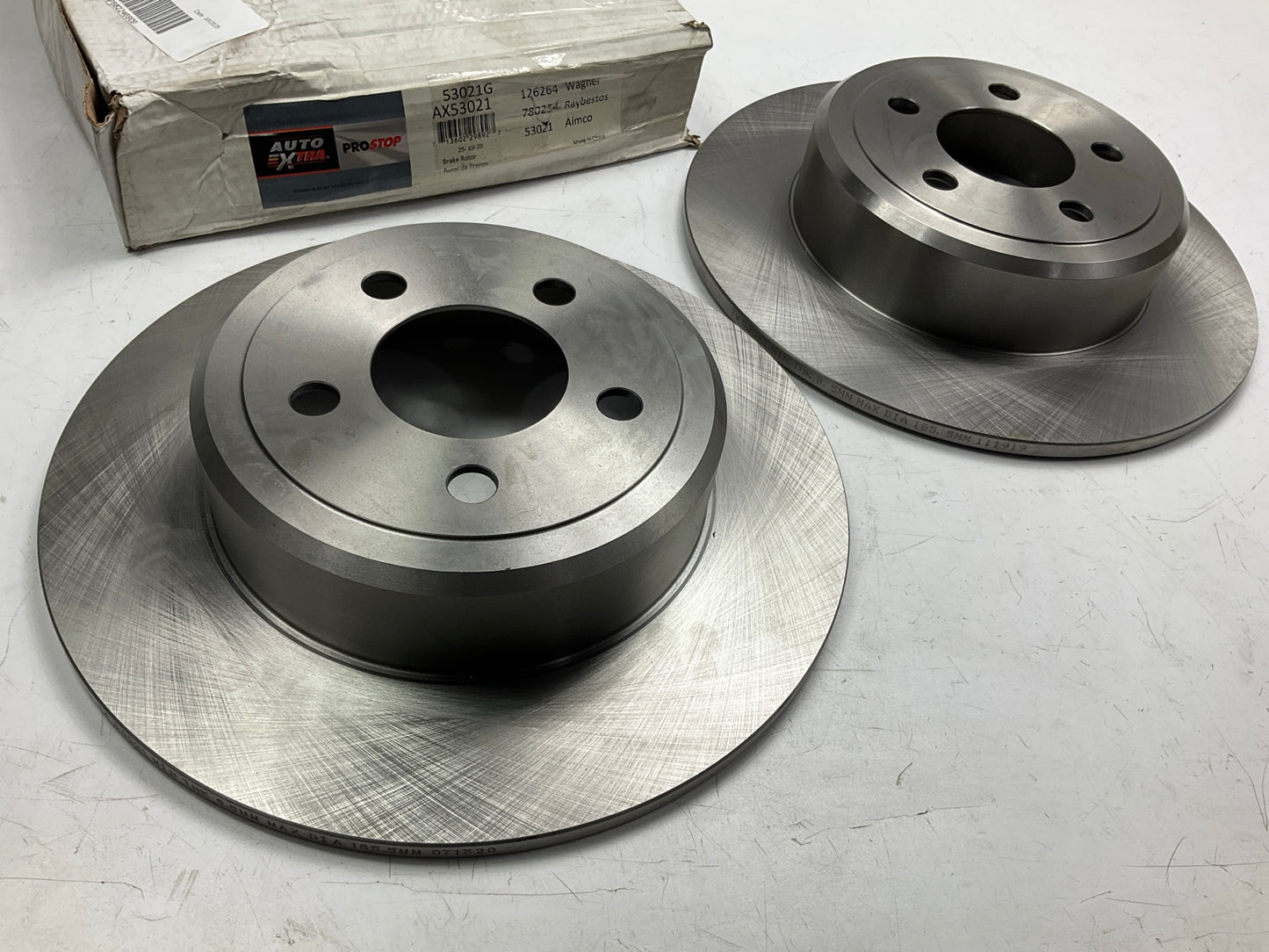 (2) Auto Extra AX53021 Rear Disc Brake Rotors